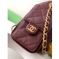 Chanel 25 Mini Bag in Grained Calfskin-Dark red