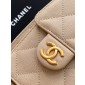 Chanel 25 Mini Bag in Grained Calfskin-Deep Beige