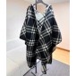 Burberry Check Wool  Hooded Cape 