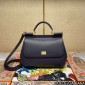 Authentic Quality-Dolce Gabbana Large Sicily Handbag in in Dauphine leather-Dark blue