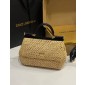 Authentic quality- Dolce Gabbana Large Sicily Handbag in crochet raffia and python skin