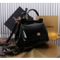 Authentic quality- Dolce Gabbana LargeSicily Handbag in polished calfskin-Black