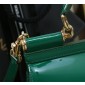 Authentic quality- Dolce Gabbana LargeSicily Handbag in polished calfskin-Green  