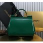 Authentic quality- Dolce Gabbana LargeSicily Handbag in polished calfskin-Green  