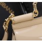 Authentic quality- Dolce Gabbana LargeSicily Handbag in polished calfskin-Beige 