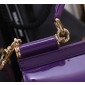 Authentic quality- Dolce Gabbana LargeSicily Handbag in polished calfskin -Purple