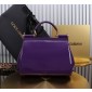 Authentic quality- Dolce Gabbana LargeSicily Handbag in polished calfskin -Purple