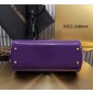 Authentic quality- Dolce Gabbana LargeSicily Handbag in polished calfskin -Purple