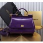Authentic quality- Dolce Gabbana LargeSicily Handbag in polished calfskin -Purple