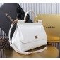 Authentic quality- Dolce Gabbana LargeSicily Handbag in polished calfskin -White