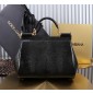 Authentic quality- Dolce Gabbana Large Sicily Handbag in black iguana-print calfskin 