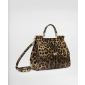 Authentic quality- Dolce Gabbana Large Sicily Handbag in leopard-print polished calfskin 