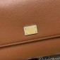 Authentic quality- Dolce Gabbana Large Sicily Handbag in in Dauphine leather-Brown