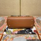 Authentic quality- Dolce Gabbana Large Sicily Handbag in in Dauphine leather-Brown