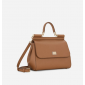 Authentic quality- Dolce Gabbana Large Sicily Handbag in in Dauphine leather-Brown