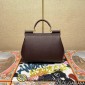 Authentic quality- Dolce Gabbana Large Sicily Handbag in in Dauphine leather-Bordeaux