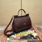 Authentic quality- Dolce Gabbana Large Sicily Handbag in in Dauphine leather-Bordeaux