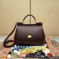 Authentic quality- Dolce Gabbana Large Sicily Handbag in in Dauphine leather-Bordeaux
