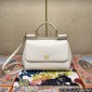 Authentic quality- Dolce Gabbana Large Sicily Handbag in in Dauphine leather-White