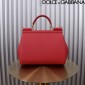 Authentic Quality- Dolce Gabbana Large Sicily Handbag in in Dauphine leather-Red 