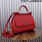 Authentic Quality- Dolce Gabbana Large Sicily Handbag in in Dauphine leather-Red 