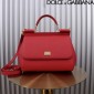 Authentic Quality- Dolce Gabbana Large Sicily Handbag in in Dauphine leather-Red 