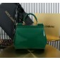 Authentic quality-Dolce Gabbana medium Sicily Handbag in Polished calfskin-Green