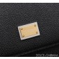 Authentic quality- Dolce Gabbana Medium Sicily Handbag in in Dauphine leather -Black