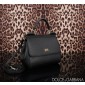 Authentic quality- Dolce Gabbana Medium Sicily Handbag in in Dauphine leather -Black