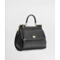 Authentic quality- Dolce Gabbana Medium Sicily Handbag in in Dauphine leather -Black