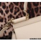 Authentic quality- Dolce Gabbana Medium Sicily Handbag in in Dauphine leather -Beige