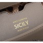 Authentic quality- Dolce Gabbana Medium Sicily Handbag in in Dauphine leather -Grey