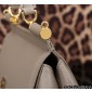 Authentic quality- Dolce Gabbana Medium Sicily Handbag in in Dauphine leather -Grey