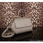 Authentic quality- Dolce Gabbana Medium Sicily Handbag in in Dauphine leather -Grey