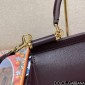 Authentic quality- Dolce Gabbana Medium Sicily Handbag in in Dauphine leather -Bordeaux