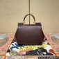 Authentic quality- Dolce Gabbana Medium Sicily Handbag in in Dauphine leather -Bordeaux