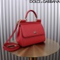 Authentic quality- Dolce Gabbana Medium Sicily Handbag in in Dauphine leather -Red