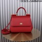 Authentic quality- Dolce Gabbana Medium Sicily Handbag in in Dauphine leather -Red