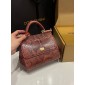Authentic quality- Dolce Gabbana Medium Sicily Handbag  in python skin-Pink