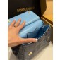 Authentic quality- Dolce Gabbana Medium Sicily Handbag  in python skin-Light blue