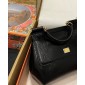 Authentic quality- Dolce Gabbana Medium Sicily Handbag in in iguana-print calfskin-Black