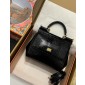 Authentic quality- Dolce Gabbana Medium Sicily Handbag in in iguana-print calfskin-Black