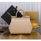 Authentic Quality-Dolce Gabbana Medium Sicily Handbag in Polished calfskin- Beige