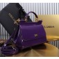 Authentic quality- Dolce Gabbana Medium Sicily Handbag in Polished Calfskin-Purple