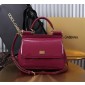 Authentic quality-Dolce Gabbana Medium Sicily Handbag in Polished calfskin-Fuchsia