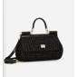 Authentic quality- Dolce Gabbana Elongated Sicily handbag in Raffia