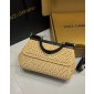 Authentic quality- Dolce Gabbana Elongated Sicily handbag in Raffia and python