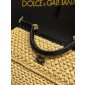 Authentic quality- Dolce Gabbana Elongated Sicily handbag in Raffia and python