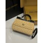 Authentic quality- Dolce Gabbana Elongated Sicily handbag in Raffia and python