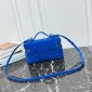 Blue Royal Intrecciato Suede Bang Bang Vanity Case 